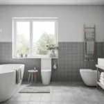 Ideas modernas y elegantes para un baño gris y blanco
